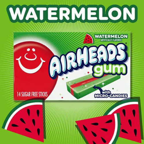 Airheads Watermelon Gum görögdinnye ízű rágógumi 34g