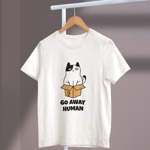 Go away human fehér férfi póló