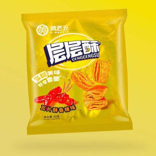 Huang Laowu Wheat Crust BBQ barbecue ízű snack 60g