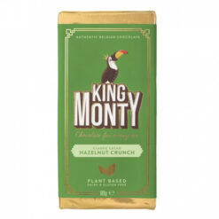 King Monty Hazelnut Crunch mogyorós vegán táblás csoki 90g
