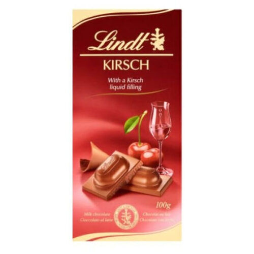 Lindt Kirsch cseresznyelikőrrel töltött csokoládé 100g