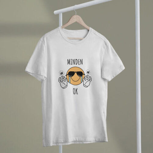 Minden OK smiley fehér női póló