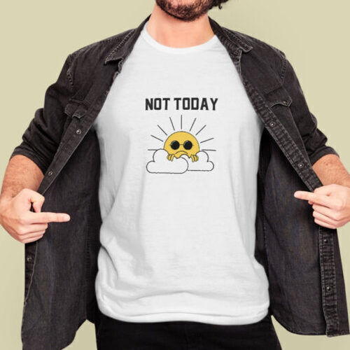 Not Today fehér férfi póló