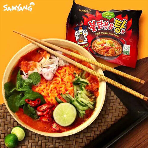 SamYang Buldak Hot Chicken Stew pörkölt stílusú csípős csirke ramen tészta 145g