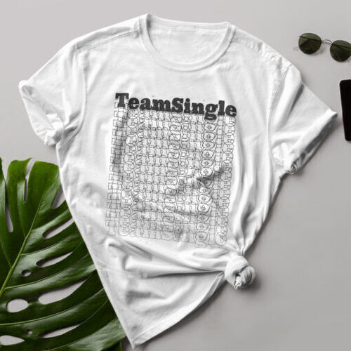 Team Single fehér férfi póló