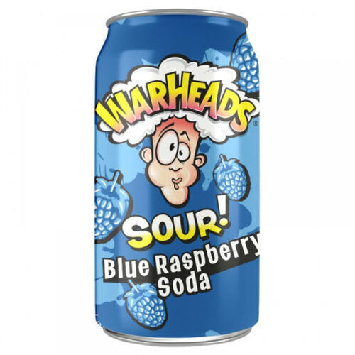 Warheads Blue Raspberry Soda kék málna ízű savanyú üdítőital 355ml