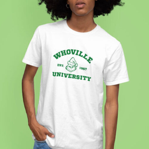 Whoville University fehér férfi póló