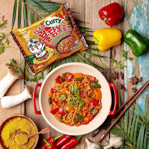 SamYang Buldak Curry csípős csirke ramen tészta 140g