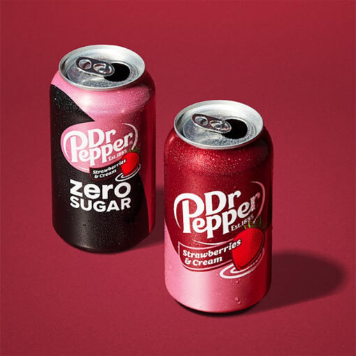 Dr. Pepper Strawberries and Cream zero eperkrém ízű üdítőital 355ml