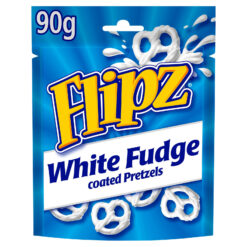 Flipz White Fudge Pretzels fehér csokiba mártott perecek 90g Szavatossági idő: 2024-02-17