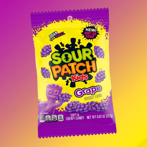 Sour Patch Kids Grape szőlő ízű savanyú gumicukor 227g