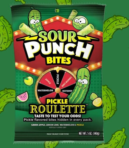 Sour Punch Bites Pickle Roulette savanyú uborka gumicukor 140g