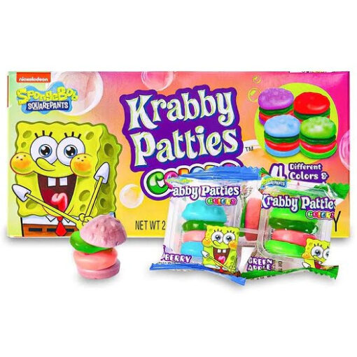 Spongebob Krabby Patties színes herkentyűburger formájú gumicukor 72g