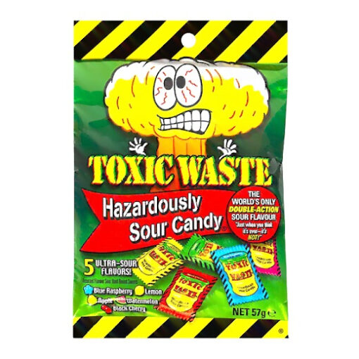 Toxic Waste Hazardously savanyú kemény cukorka 57g