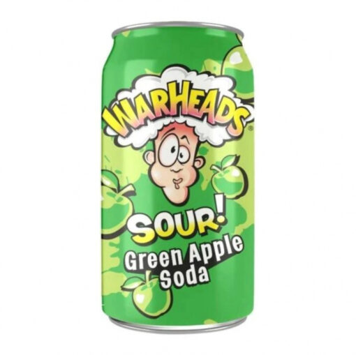 Warheads Sour Green Apple Soda zöld alma ízű savanyú üdítőital 355ml