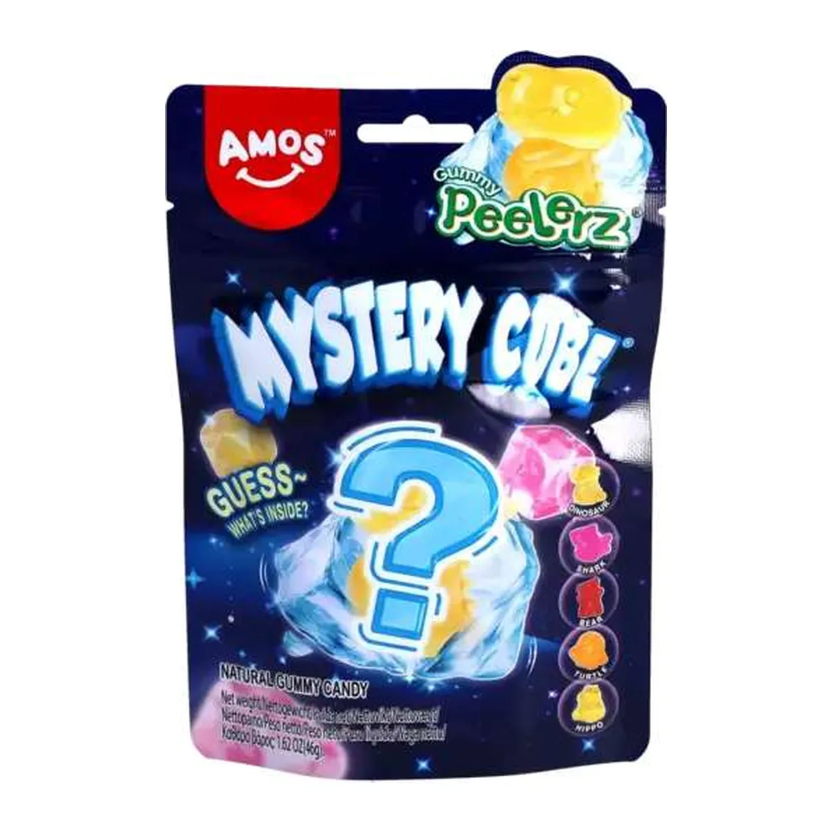 Amos Peelerz Mystery Cube rejtélyes ízű hámozható gumicukor 46g