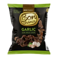 Bon Chance BreadCrisps Dark Bread Garlic fokhagymás fekete kenyérchips 120g – 2. kép
