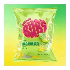 BUBS Sour Diamond Tutti Frutti ízű svéd gumicukor 156g