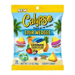 Calypso Lemonade Mix Sour Wedges vegyes gyümölcs limonádé ízű savanyú gumicukor 99g