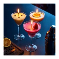 Cocktail Candle Set koktélos pohár alakú gyertyaszett