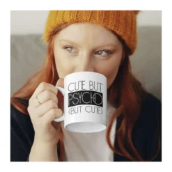 Cute but Psycho fehér bögre – 2. kép