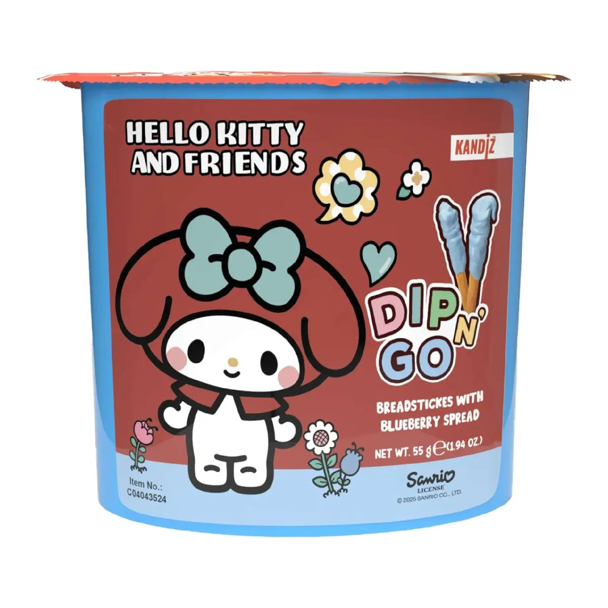 Dip N' Go Áfonyás tejturmixkrém és ropogós pálcikák 55g - Hello Kitty – 2. kép
