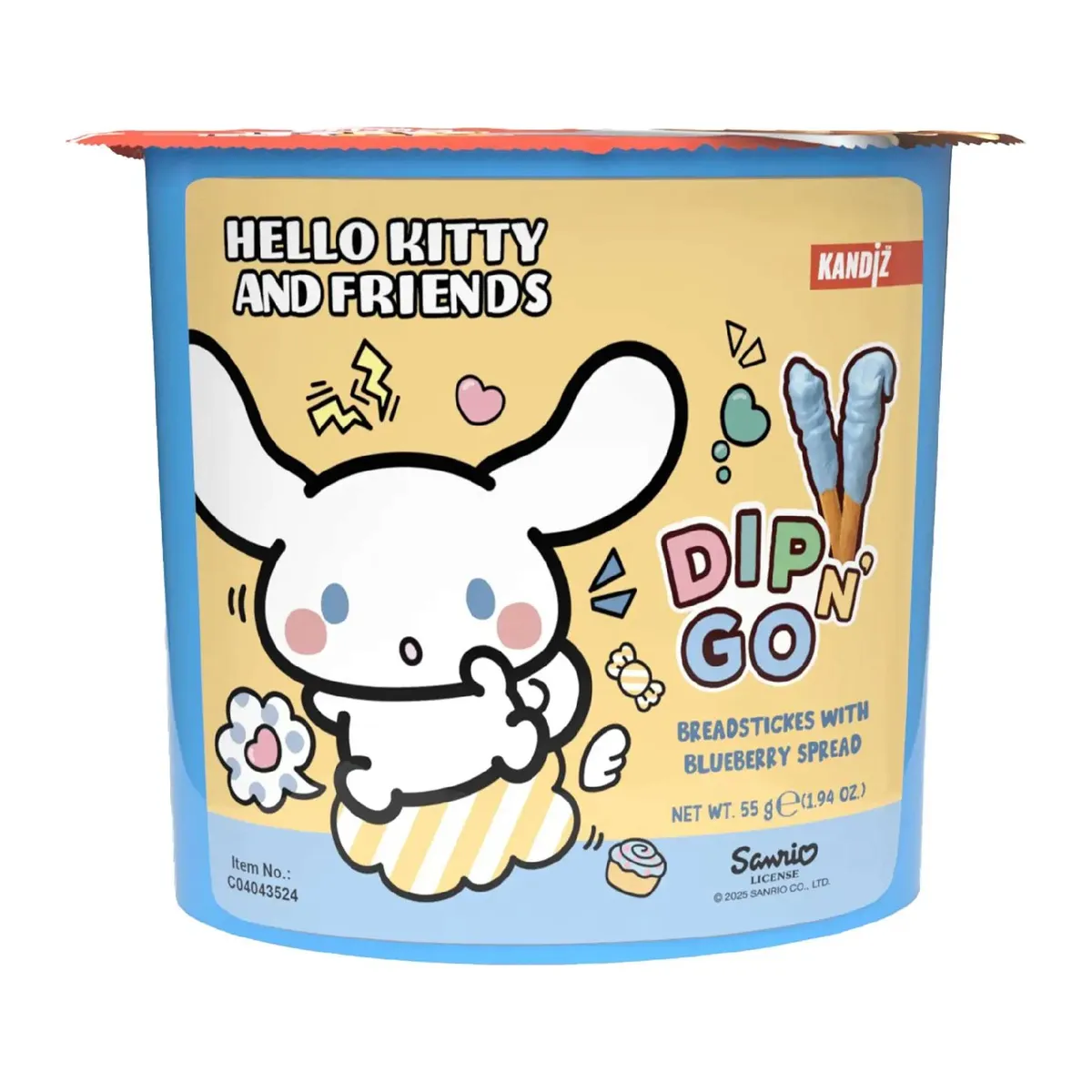 Dip N' Go Áfonyás tejturmixkrém és ropogós pálcikák 55g - Hello Kitty – 3. kép