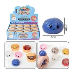 Dumpling Squishy Glitter Edition glitteres kicsi gőzgombóc stresszlabda