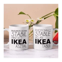 Érzelmileg stabil fehér bögre - Angol felirattal – 2. kép