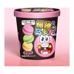 Gangfu Strawberry Popping Candy eperkrémes macaron robbanócukorral 80g