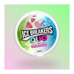 Hersheys Ice Breakers Duo Watermelon Sugar Free görögdinnye ízű mentolos cukorka 36g