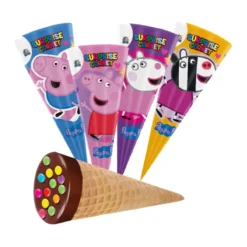 Meglepetés tölcsér mogyorókrémmel töltve, drazséval 25g - Peppa Malac