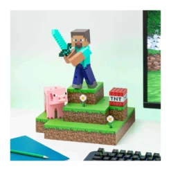 Minecraft Steve Dioráma Hangulatvilágítás