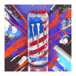 Monster USA Energy Ultra Red White & Blue Razz energiaital édesítőszerekkel 473ml – 3. kép