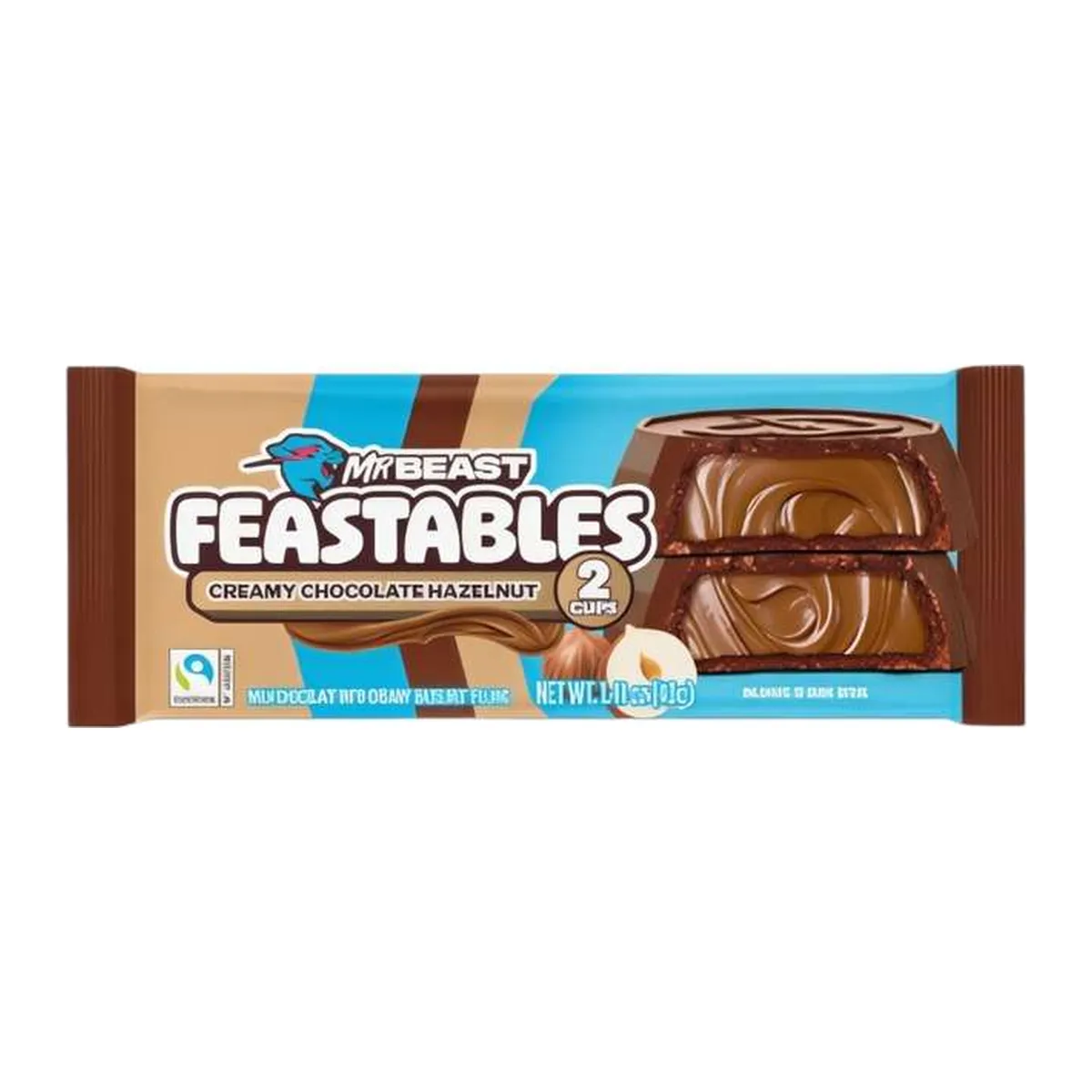 MrBeast Feastables Creamy Hazelnut Cups krémes csokis-mogyorós bonbon 40g