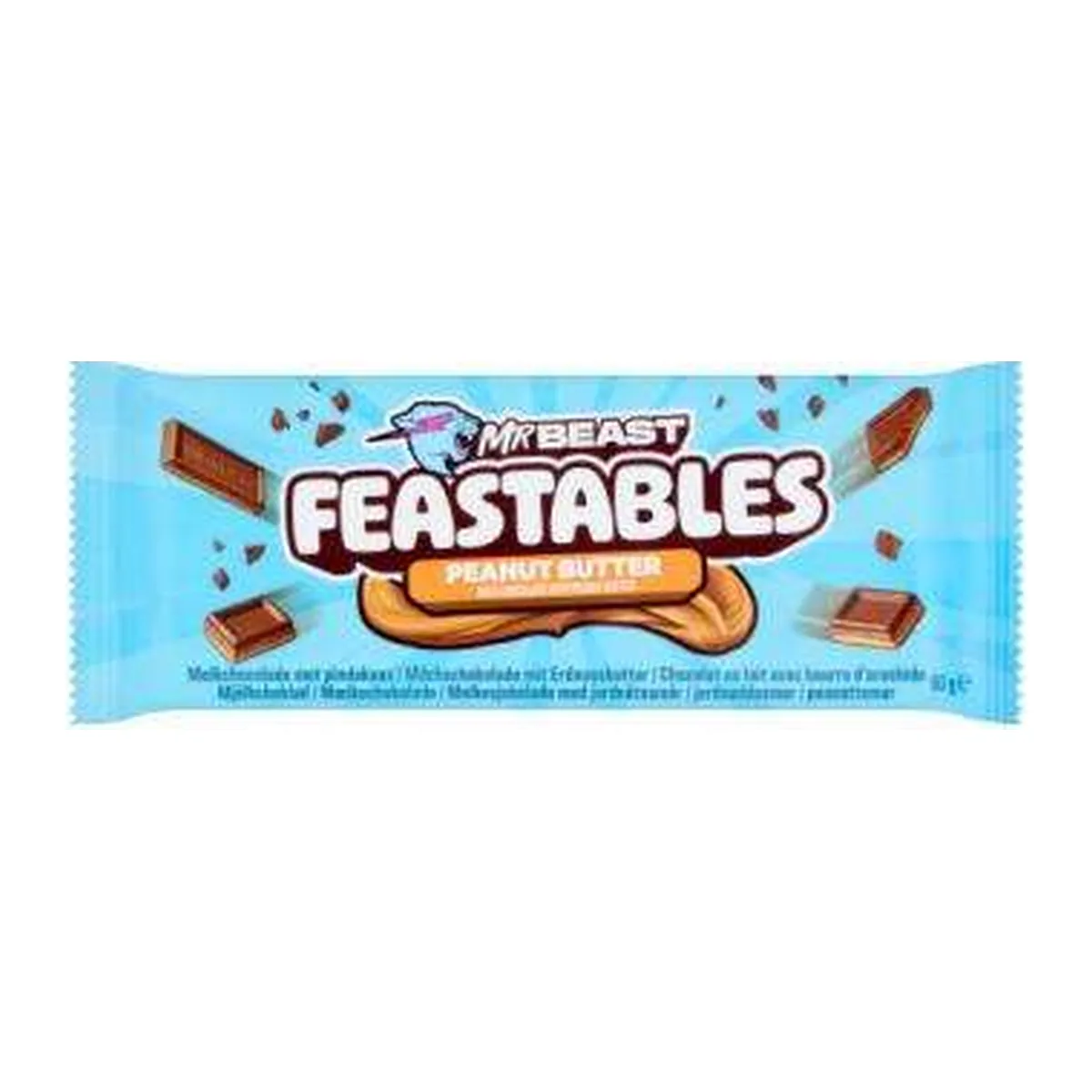 MrBeast Feastables Peanut Butter mogyoróvajas csokoládé 60g – 2. kép