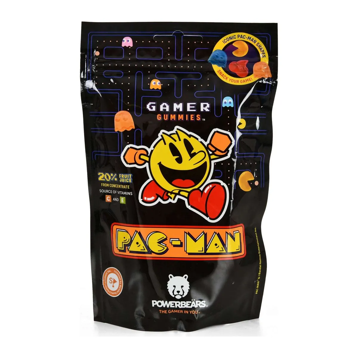 Powerbears Pac-Man Gamer Gummies gyümölcsös gumicukor 125g