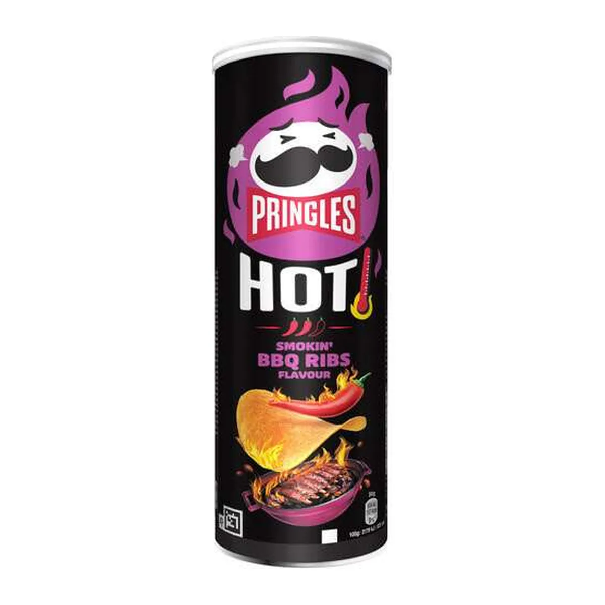 Pringles Hot Smokin BBQ Ribs grill fűszerezésű csípős chips 165g – 2. kép