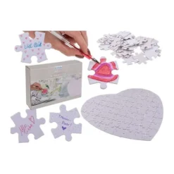 Szinezhető fehér szív puzzle