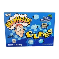 Warheads Blue Raspberry Cubes kék málna ízű savanyú gumicukor 85g – 2. kép